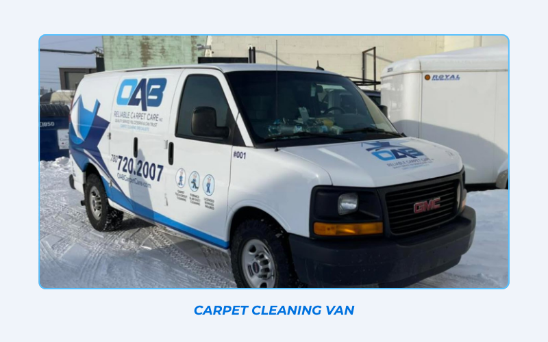 OAB Reliable Carpet Care mobile cleaning van serving Edmonton and area