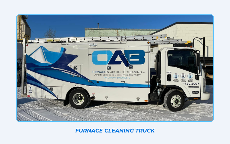 OAB Reliable Carpet Care professional furnace and air duct cleaning truck in Edmonton