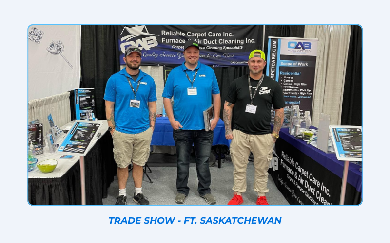 OAB Reliable Carpet Care professional trade show booth in Fort Saskatchewan