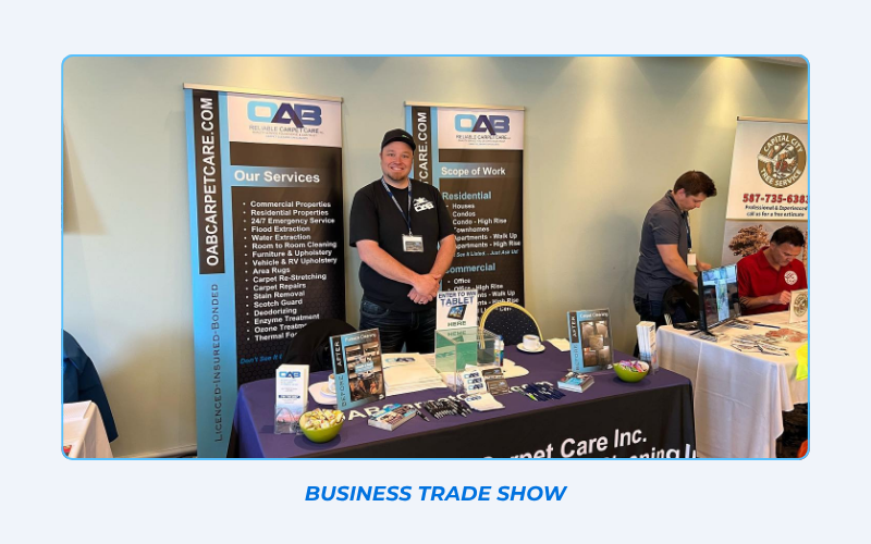 OAB Reliable Carpet Care owner Michael Mackay at a local Edmonton business trade show